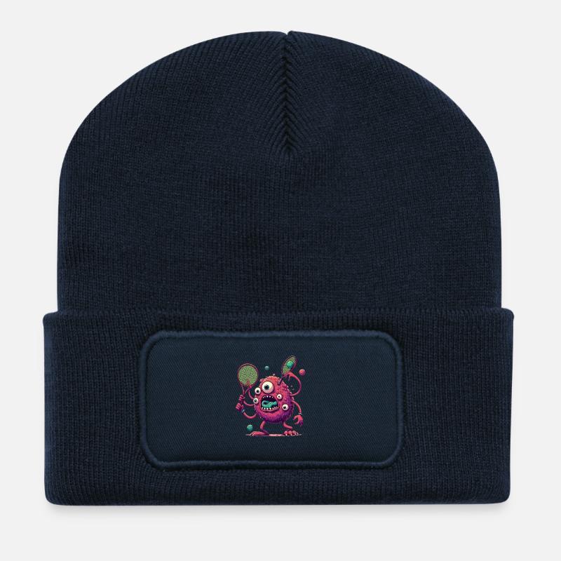 Monster Tennis Bunt und lustig - Recycelte Patch Beanie - French Navy