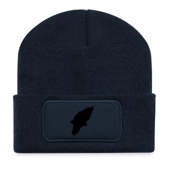Rhodes - Beanie recyclé à patch - bleu marine - Devant