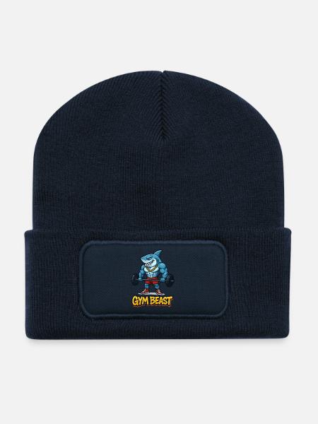 Hai Muskeln Comic Bodybuilder - Recycelte Patch Beanie - French Navy