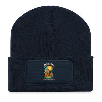 LA SAGRADA FAMILIA - Barcelona Urban Dreams 2 - Recycelte Patch Beanie - French Navy - Vorne