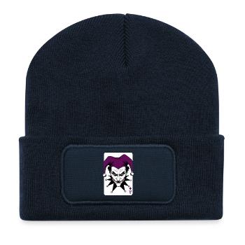 Arlequin Joker Clown Illustration - Beanie recyclé à patch - bleu marine - Devant