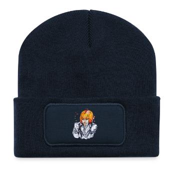 Shy illustration watercolor carographic - Recycled Patch Beanie - french navy - Front