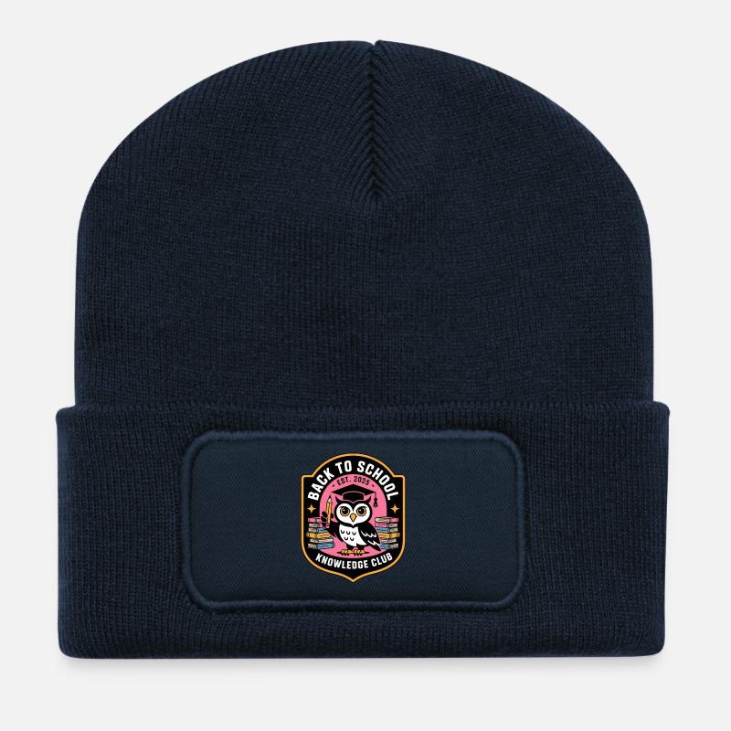 BackToSchool Owl Knowledge Club - Recycled Patch Beanie - french navy