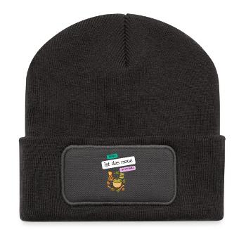 Matcha matchaliebe Kaffee grün schwarz drinks - Recycelte Patch Beanie - Dunkelgrau - Vorne