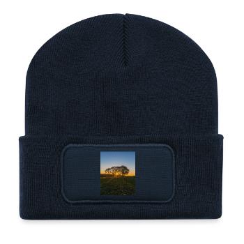 Temple Newham tree sunrise - Recycled Patch Beanie - french navy - Front