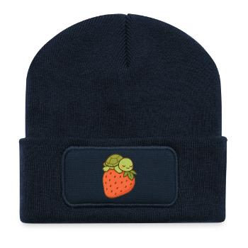 Strawberry Turtle Cozy - Recycelte Patch Beanie - French Navy - Vorne