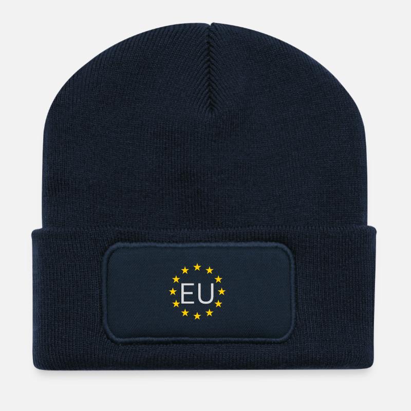 EU Sternkreis Grafik - Recycelte Patch Beanie - French Navy