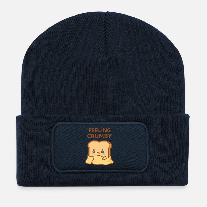Feeling Crumby Toast Mascot - Recycled Patch Beanie - french navy