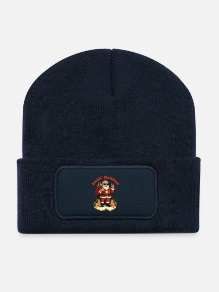 Rockin' Christmas Santa Vibes - Recycelte Patch Beanie - French Navy