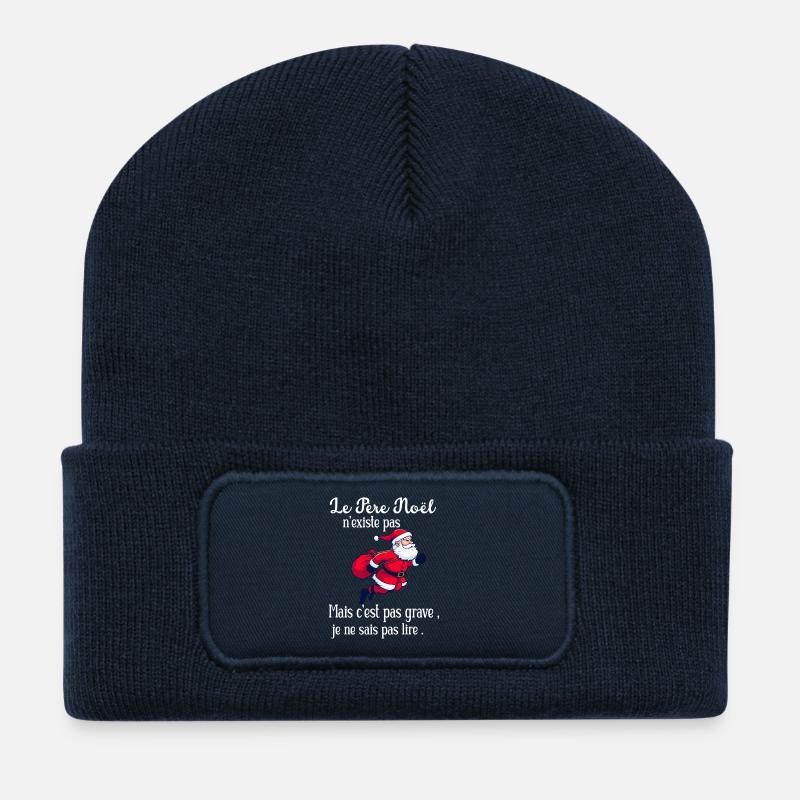 Santa Claus Doesn't Exist Kinder T-Shirt - Recycelte Patch Beanie - French Navy