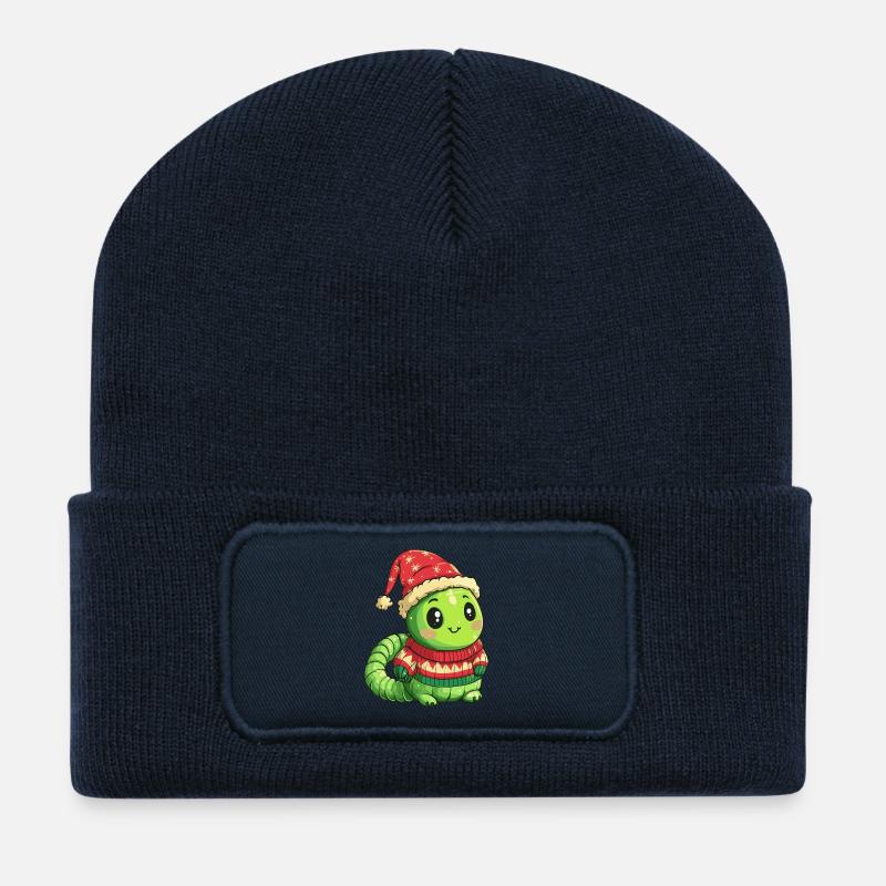 Wurm Weihnachten - Recycelte Patch Beanie - French Navy