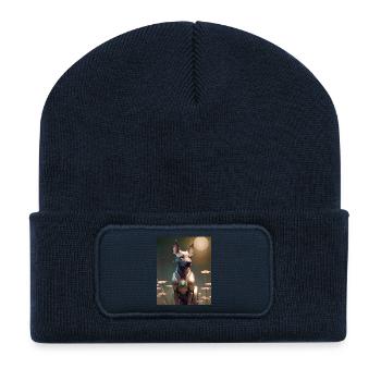 Chien de garde galactique GBC - Beanie recyclé à patch - bleu marine - Devant