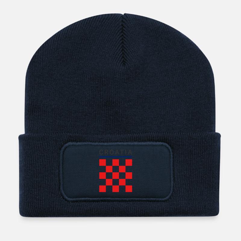 Croatia Checkerboard - Recycled Patch Beanie - french navy