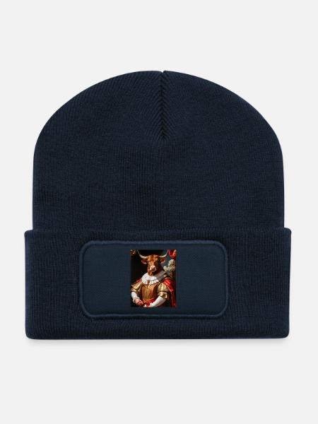 Taureau majestueux – roi du Baroque - Beanie recyclé à patch - bleu marine