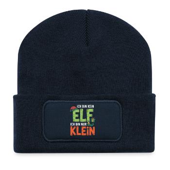 Ich bin kein Elf ich bin nur klein - Recycelte Patch Beanie - French Navy - Vorne