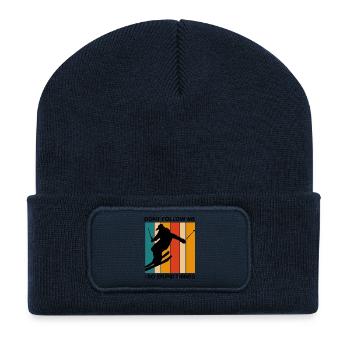 Folge mir nicht, ich mache dumme Sachen - Recycelte Patch Beanie - French Navy - Vorne