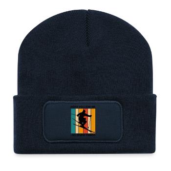 Ne me suis pas, je fais des bêtises - Beanie recyclé à patch - bleu marine - Devant