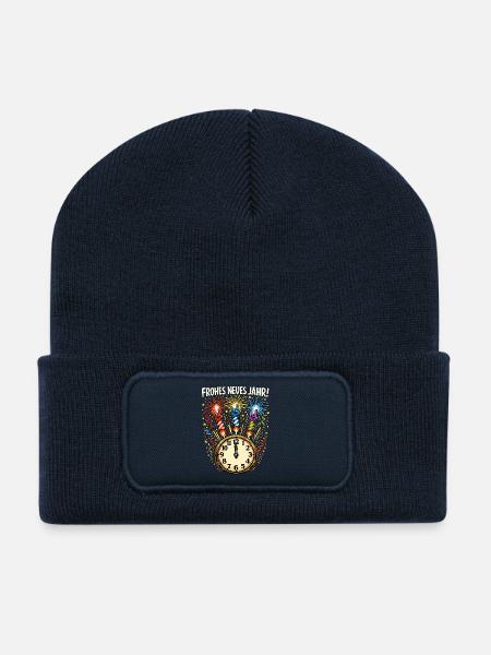 Frohes Neues Jahr Rock N Roll Geschenk 2025 - Recycelte Patch Beanie - French Navy