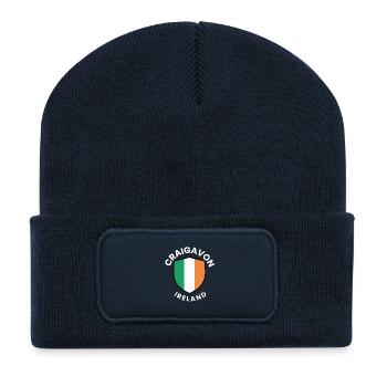 Bouclier d’Irlande de Craigavon - Beanie recyclé à patch - bleu marine - Devant