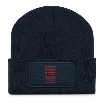 New York Raster Typography - Recycled Patch Beanie - french navy - Front
