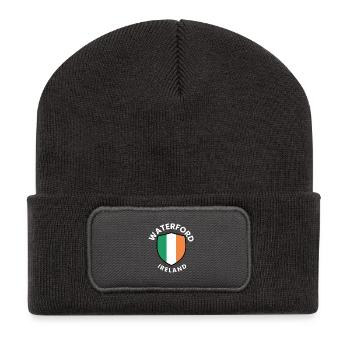 Waterford-Irland-Flagge - Recycelte Patch Beanie - Dunkelgrau - Vorne