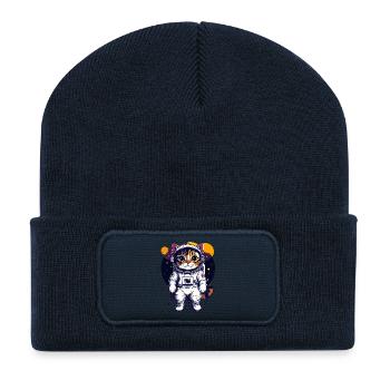 Cool Space Cat Cat Astronaut Cats Design - Recycled Patch Beanie - french navy - Front