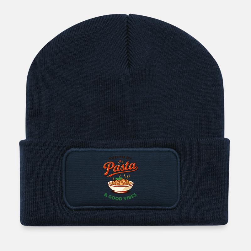 Pasta & Gute Vibes Logo - Recycelte Patch Beanie - French Navy