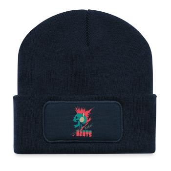 Rebel Beats - Punk Skull Mohawk - Recycelte Patch Beanie - French Navy - Vorne