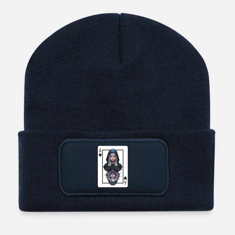 Doppelter Schatten: Ass Portrait - Recycelte Patch Beanie - French Navy
