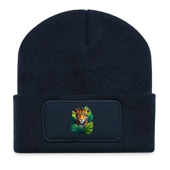 A jaguar in the jungle - Recycled Patch Beanie - french navy - Front