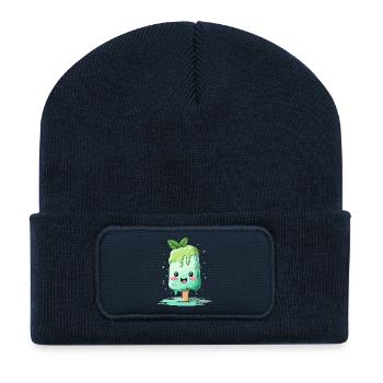 Mint Green Kawaii Pops - Recycled Patch Beanie - french navy - Front