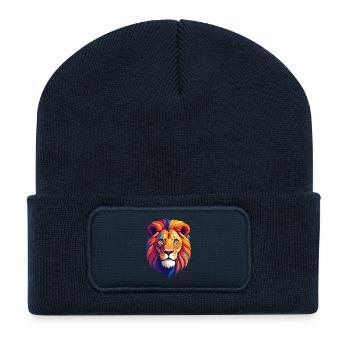 Lion's Head - Recycled Patch Beanie - french navy - Front
