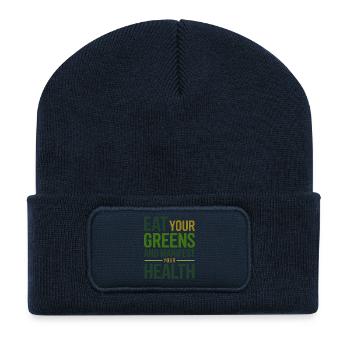 Naturopat Eat Your Greens Manifest Health Pro - Recycelte Patch Beanie - French Navy - Vorne