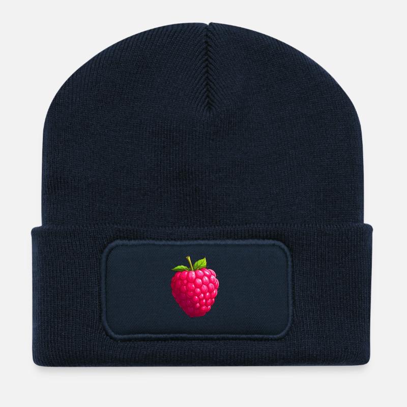 Himbeere - Recycelte Patch Beanie - French Navy