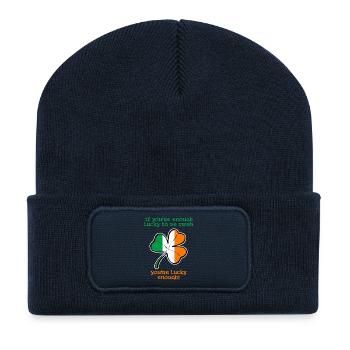 Lucky enough to be Irish - Recycled Patch Beanie - french navy - Front