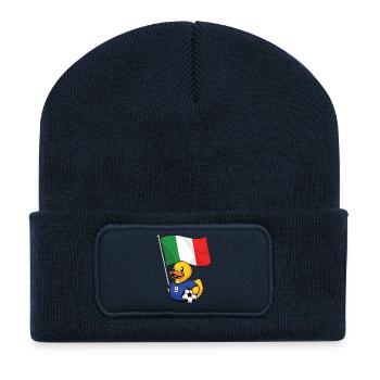 Italy Football Fan Shirt for Proud Fans - Recycled Patch Beanie - french navy - Front