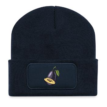 Plum fruit - Recycled Patch Beanie - french navy - Front