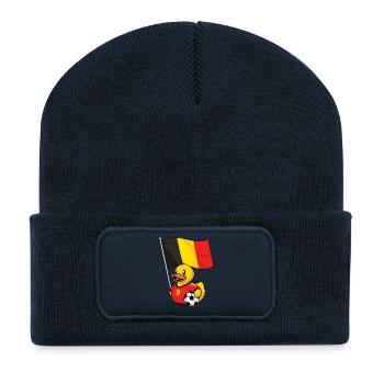 Belgium Football Fan Shirt for Real Fans - Recycled Patch Beanie - french navy - Front