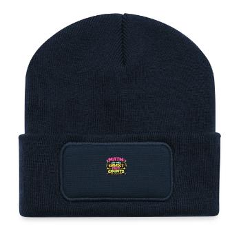 Mathematik zählt: Lebendiges Retro-Design - Recycelte Patch Beanie - French Navy - Vorne