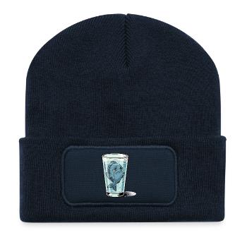 Fisch Meerestier Tier Glass Symbol Wasser traurig - Recycelte Patch Beanie - French Navy - Vorne