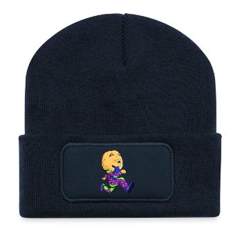 Chow-chow runner  - Beanie recyclé à patch - bleu marine - Devant