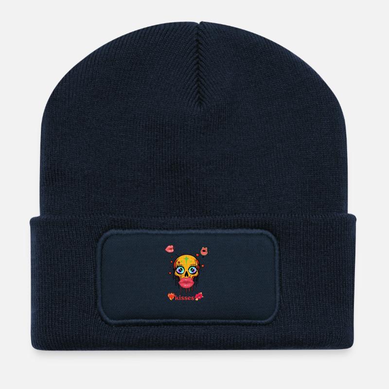 Kisses-T-Shirt-Design. - Recycelte Patch Beanie - French Navy