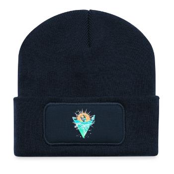 Sonnenkreis Surfer an der Welle - Recycelte Patch Beanie - French Navy - Vorne