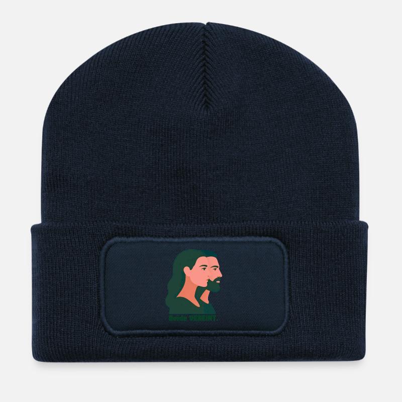 Beide vereint – Doppelporträt Farbton - Recycelte Patch Beanie - French Navy