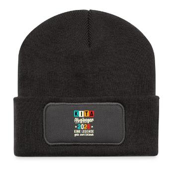 Kita Abgänger 2026 Geschenk Kindergarten - Recycelte Patch Beanie - Dunkelgrau - Vorne