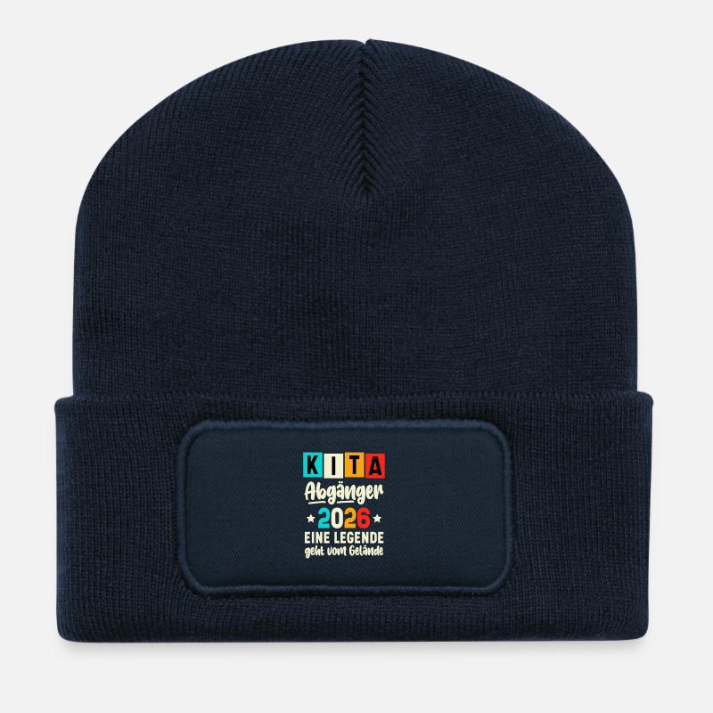 Kita Abgänger 2026 Geschenk Kindergarten - Recycelte Patch Beanie - French Navy