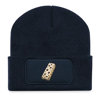 Chocolate Bar with Chocolate Chip Pattern - Recycled Patch Beanie - french navy - Front