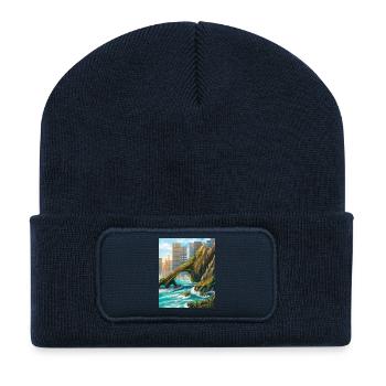 Rocky Arch und Stadtküste - Recycelte Patch Beanie - French Navy - Vorne