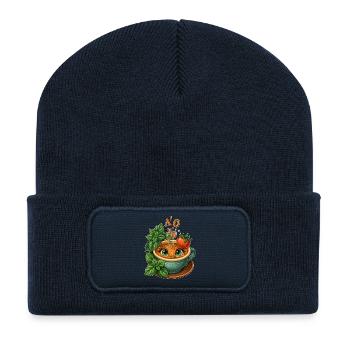 Alphabet-Teetasse mit Kräutern - Recycelte Patch Beanie - French Navy - Vorne