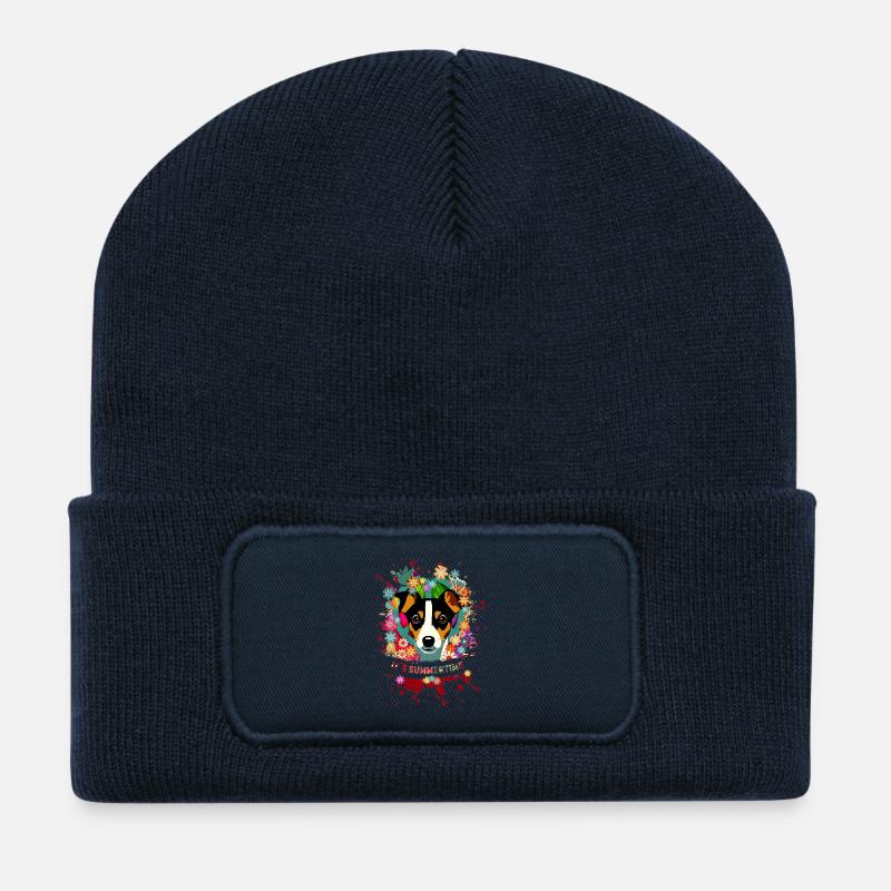 Pop Vintage Hippie - Recycelte Patch Beanie - French Navy